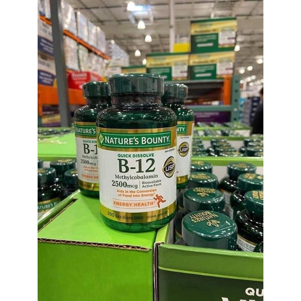 💊 Viên uống Bổ Máu NATURE'S BOUNTY Vitamin B12 2500MG 300 viên của Mỹ