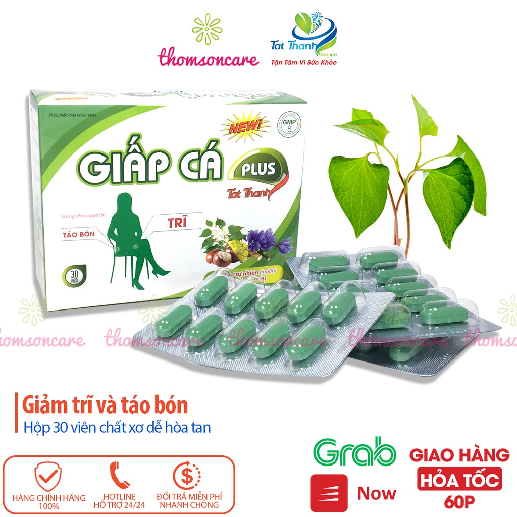 Viên uống Giấp Cá Plus - Giảm trĩ nội, trĩ ngoại từ diếp cá