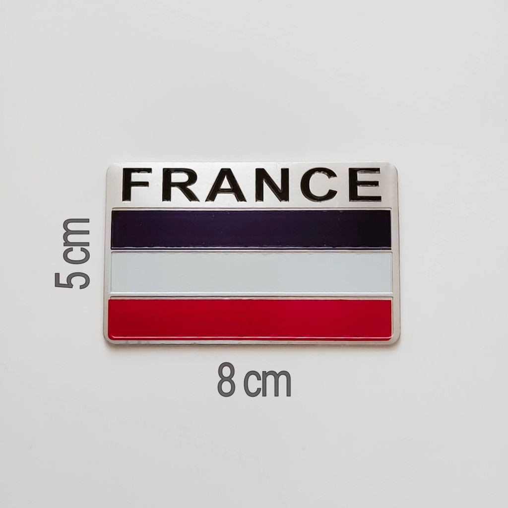 Decal tem nhôm chịu nhiệt hình cờ các nước Italia Úc Đức Pháp Hàn