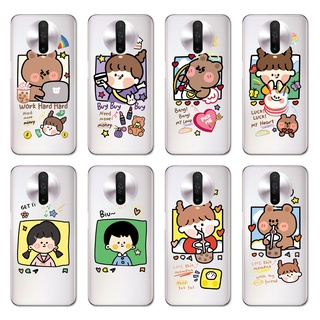 Ốp Điện Thoại Silicon Tpu Mềm Trong Suốt In Hình Gấu Nâu Graffiti Cho Xiaomi Redmi Go / S2 / K20 Pro / Mi 9t Pro / Mi Play / Poco F1