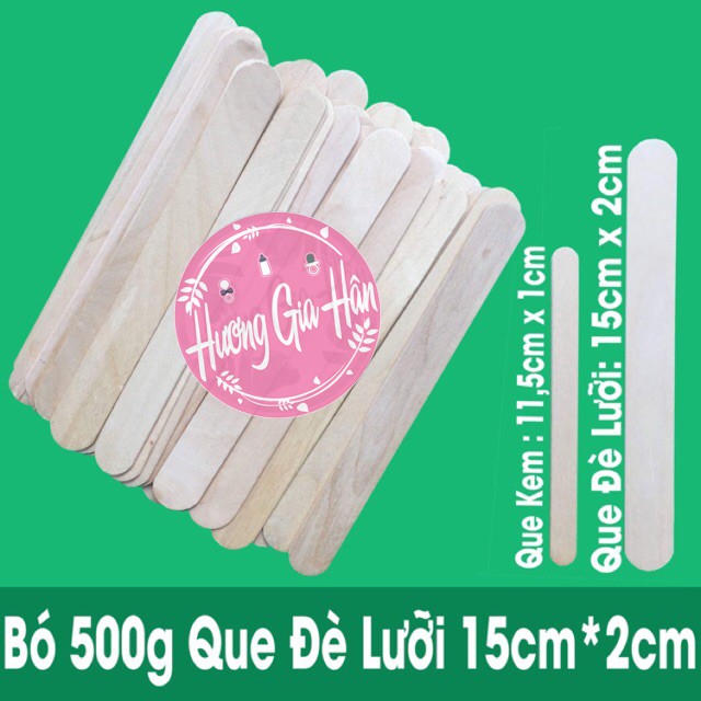 Que Đè Lưỡi Gỗ bó 500g (nửa cân~200 que) làm đồ handmade, đồ giáo dục Montessori (15cmx2cm)