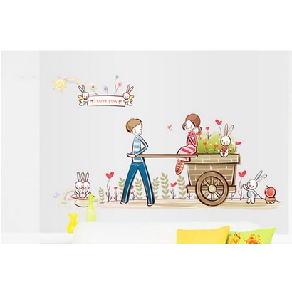 Decal dán tường decal trang trí Tình nhân 3 BINBIN PK171 (Có sẵn keo)