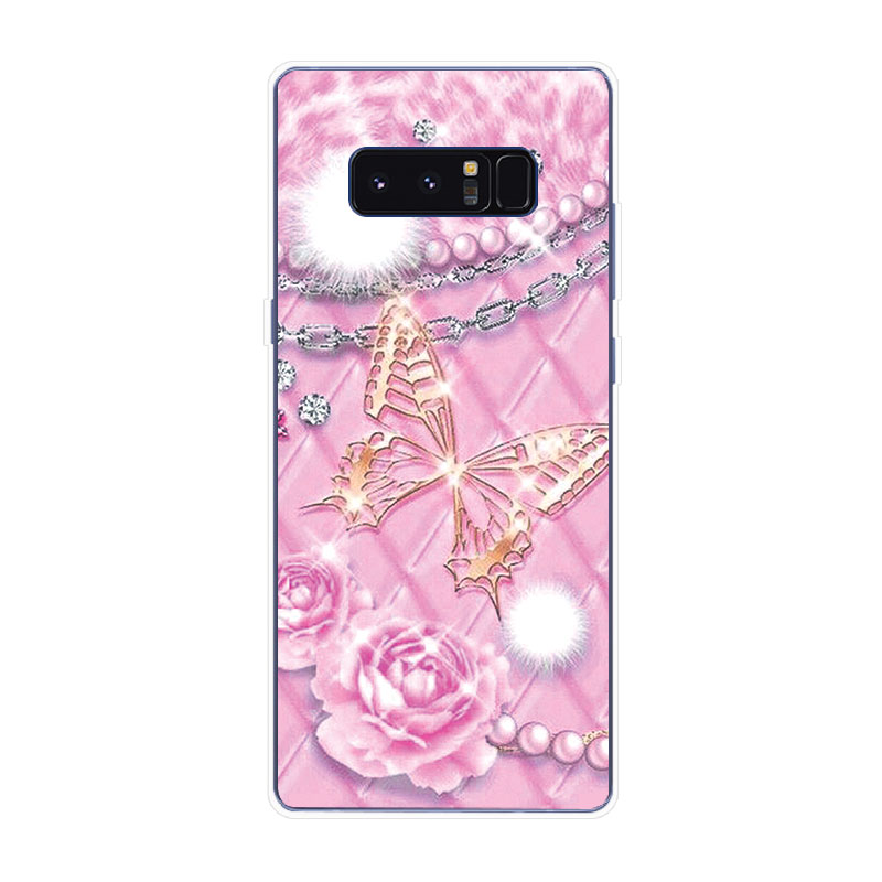 Samsung Galaxy S7 Edge S8 S8+ Plus Soft TPU Silicone Phone Case Cover Diamond Butterfly