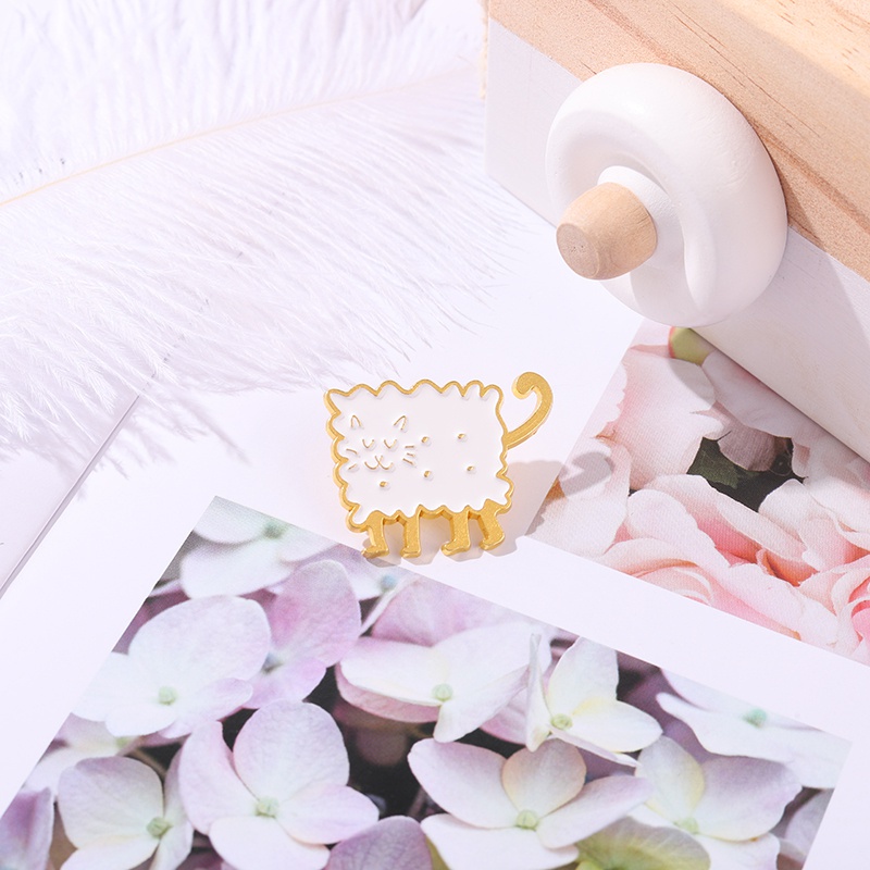 Ghim cài áo QIHE JEWELRY kiểu mèo hoạt hình dễ thương ngộ nghĩnh thời trang