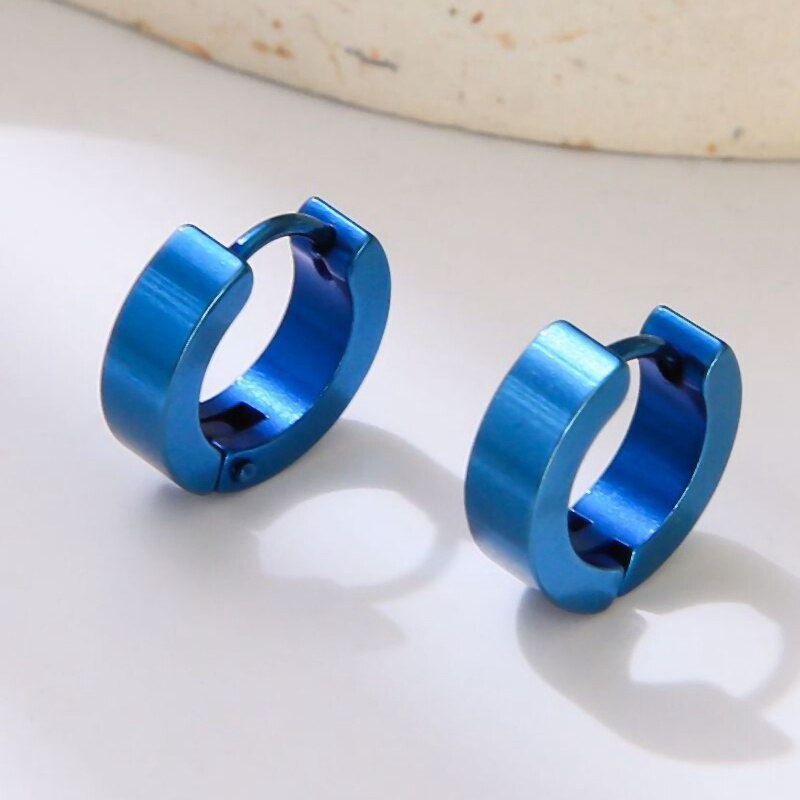 Khuyên tai tròn nhỏ bằng thép không gỉ đơn giản thời trang cho nam và nữ WC085