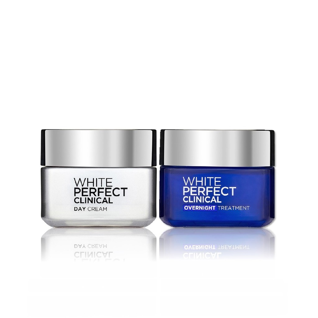 Bộ đôi kem dưỡng làm sáng da giảm thâm nám ngày và đêm L'Oreal Paris White Perfect Clinical 50mlx2 | BigBuy360 - bigbuy360.vn
