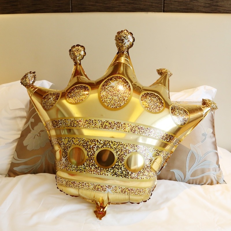 1 Bong Bóng Lá Nhôm Hình Vương Miện Hoàng Tử Bé Kích Thước 32 Inch Dùng Trang Trí Tiệc Sinh Nhật