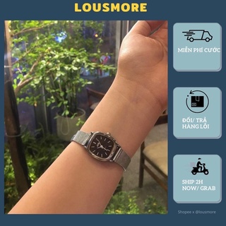 Đồng hồ nữ JIS mặt vuông dây kim loại mesh kiểu dáng vintage DHJ1