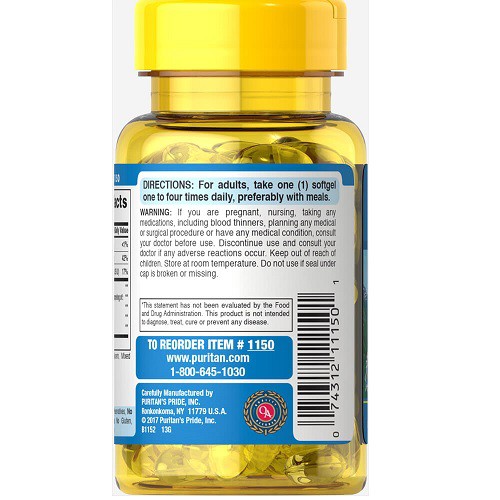 Bổ não sáng mắt dầu cá cung cấp EPA DHA Life extension 120v Puritan's Pride cod liver oil