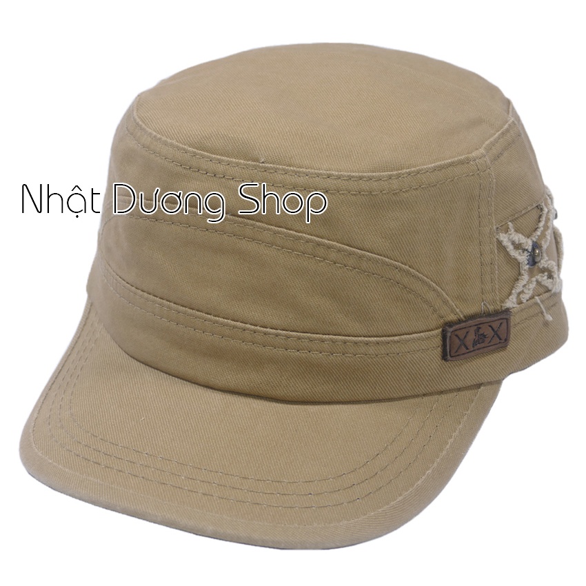 [ Nhiều màu ]Nón kết đầu bằng vá da XX - có may đuôi phía sau giúp giữ chặt nón và tăng size vòng đầu