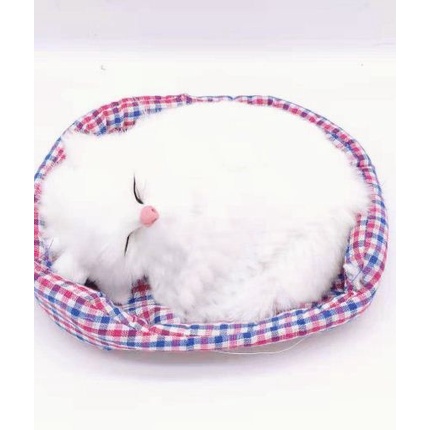 Mèo Bông Nằm Ngủ Trong Nôi Trang Trí Ô Tô Decor Nhà Cửa - Art House