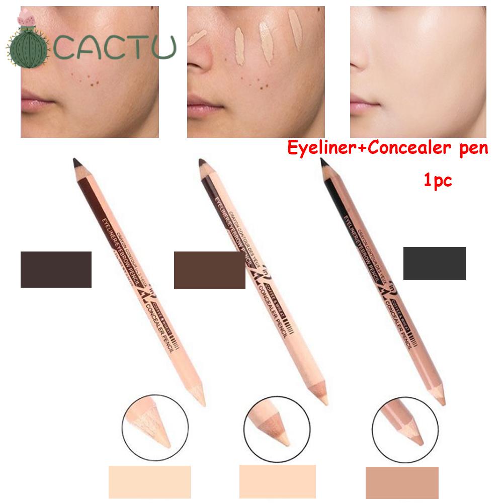 (Hàng Mới Về) Bút Che Khuyết Điểm Lông Mày 2 Trong 1 Lâu Trôi Không Thấm Nước