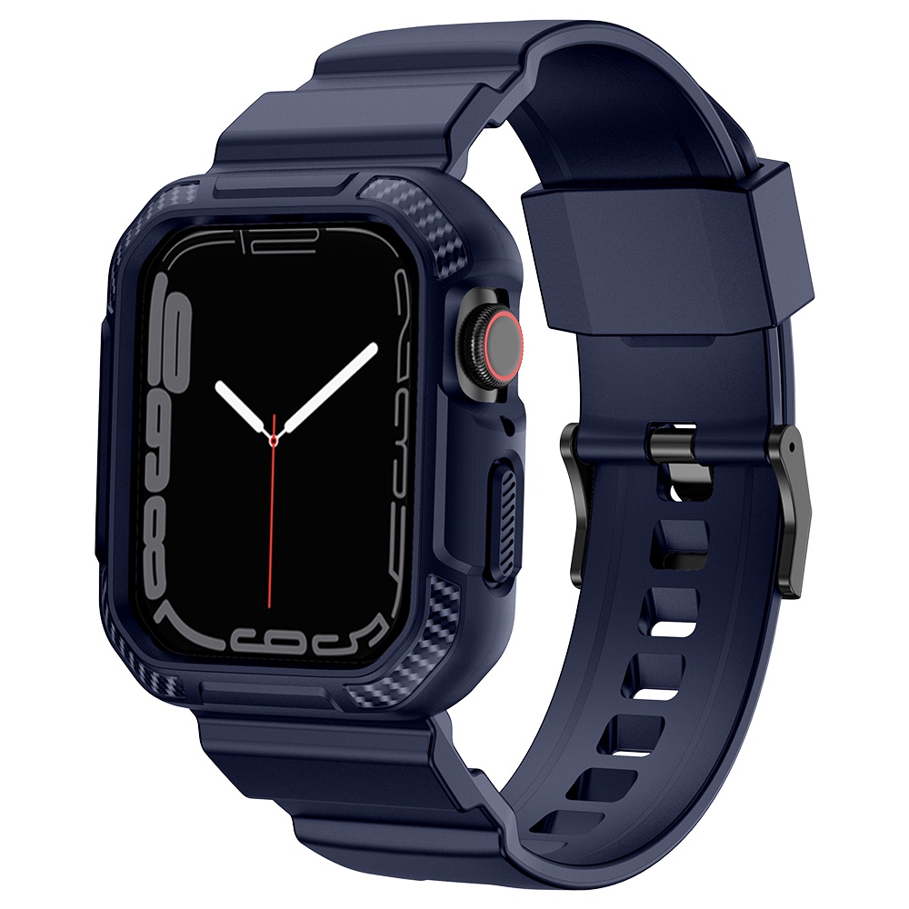 Dây Đeo Đồng Hồ Bằng TPU + Sợi Carbon Cho Apple iWatch Series 7 6 SE 5 4 3 2 45mm 41mm 40mm 44mm 42mm 38mm