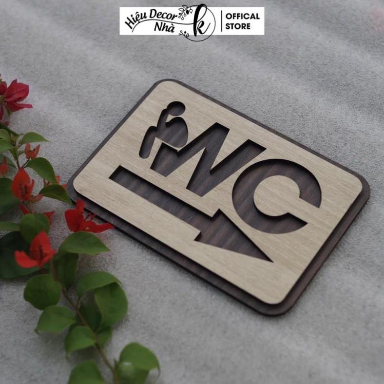 Bảng WC Toilet Vintage Decor Bằng Gỗ, Chỉ Hướng Nhà Vệ Sinh, Nam Nữ Resroom - Hiệu Nhà K