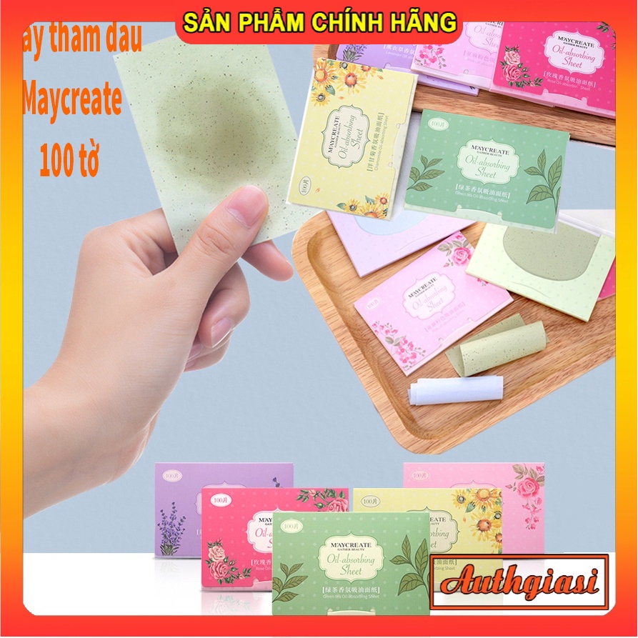 Giấy thấm dầu Maycreate 100 tờ [BÁN SIÊU CHẠY] cứu tinh của da nhờn, nhiều dầu