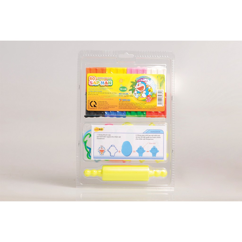 BỘ SÁP NẶN 8 MÀU CÓ KHUÔN DORAEMON MCT-C01/DO - COLOKIT