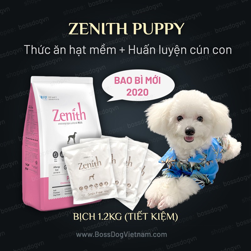 [Mã 208FMCGSALE giảm 8% đơn 500K] Hạt mềm Zenith 1.2kg | Thức ăn chó + huấn luyện cún (Puppy <10th tuổi) | BossDog