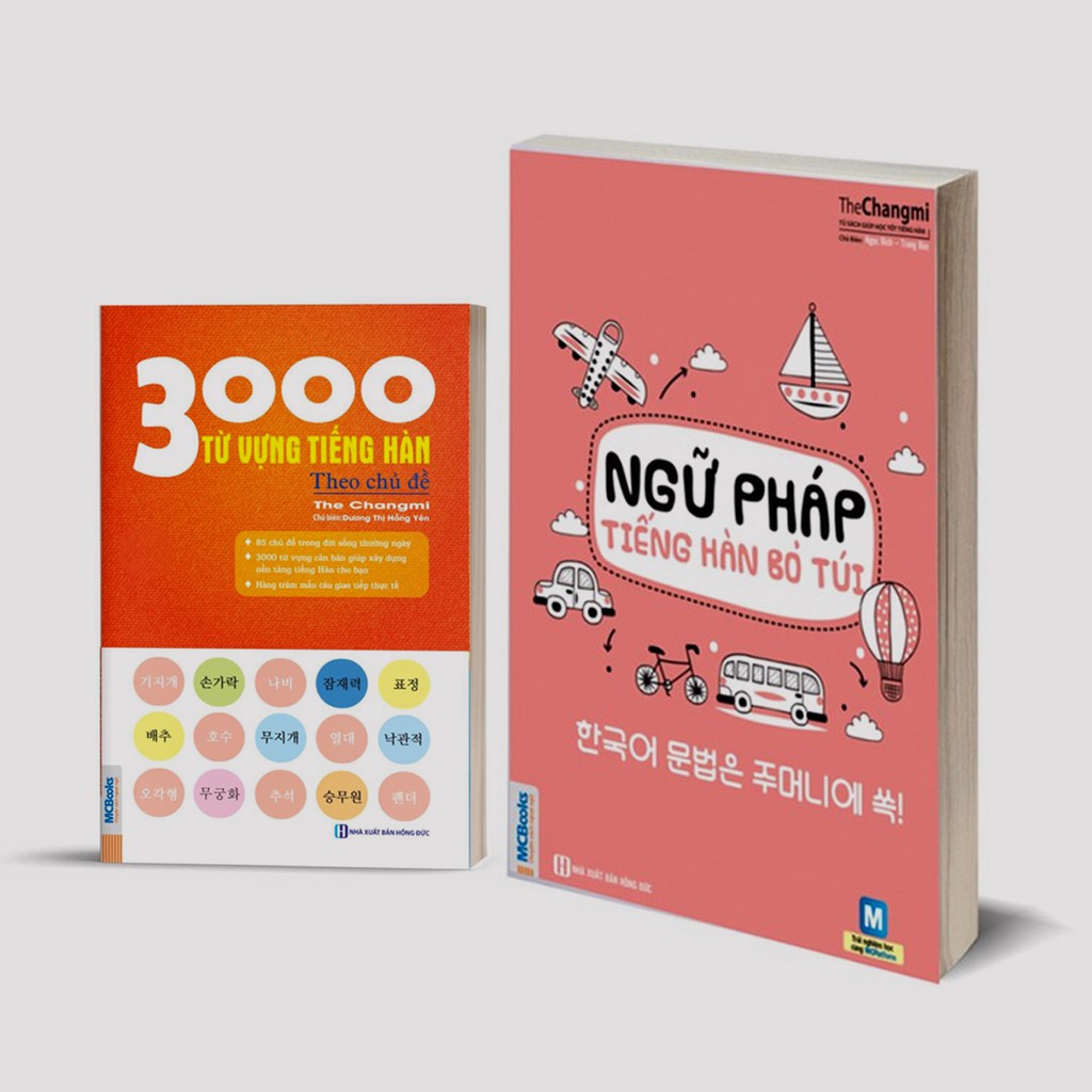 Sách - Combo Ngữ Pháp Tiếng Hàn Bỏ Túi Giải Thích Chi Tiết và 3000 từ vựng tiếng Hàn theo chủ đề - Học kèm App Online