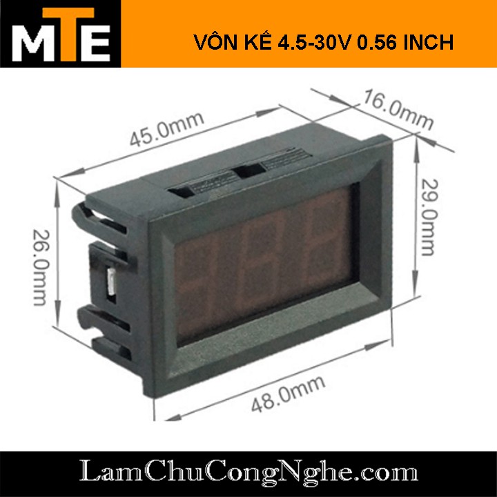 Vôn kế – Đồng hồ đo điện áp một chiều DC 4.5-30V