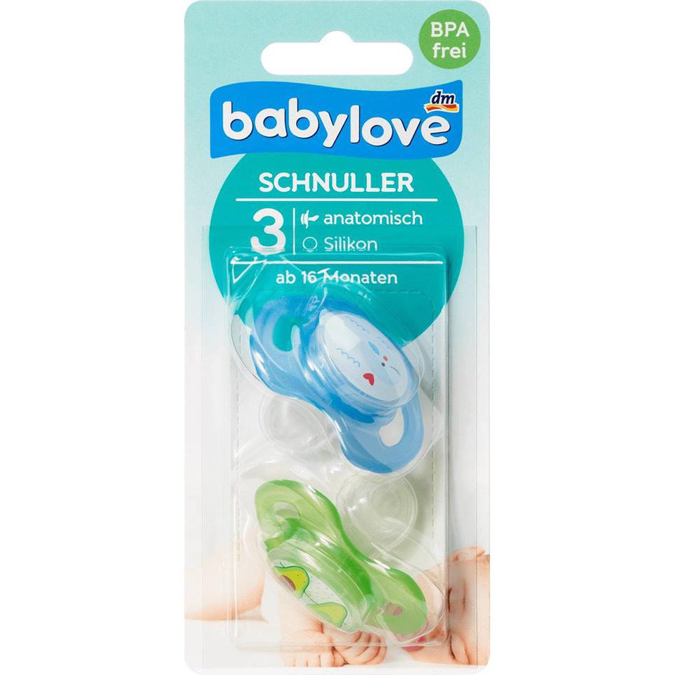 Núm ti giả cho bé Baby Love vỉ 2 chiếc - Số 1 dành cho bé từ 0 đến 6 tháng tuổi