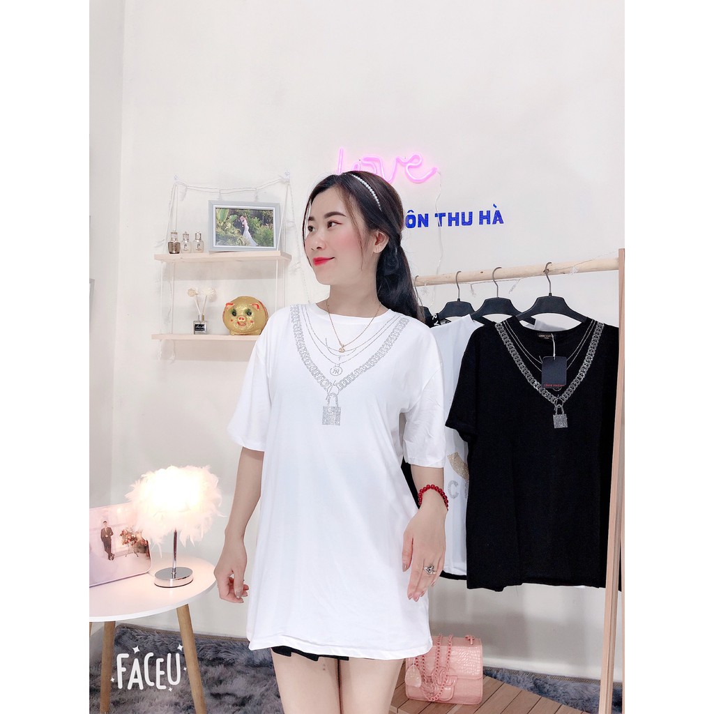 [ Có video + ảnh thật ] Áo thun nữ, áo phông đính đá chất thun mát co dãn  tốt / from dấu quần/ Kho buôn thu hà | BigBuy360 - bigbuy360.vn