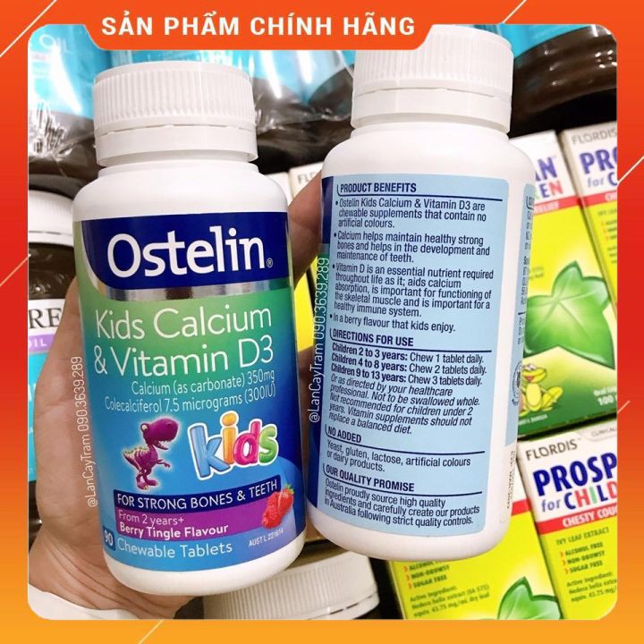 Canxi Ostelin Úc Kẹo Khủng Long 🔥𝐍𝐄𝐖🔥 90 viên cho bé từ 2 tuổi Xuất xứ Úc shopnguyenanh88