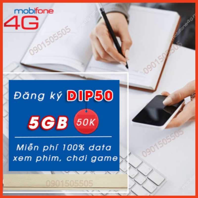 Sim 4g mobifone DIP50 max băng thông.