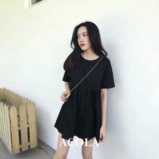 Đầm dáng suông tay ngắn basic ACOLA Z008