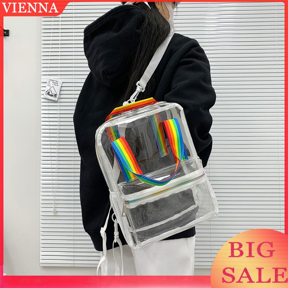 Balo Nhựa PVC Trong Suốt Chống Nước Màu Kẹo Cho Nữ