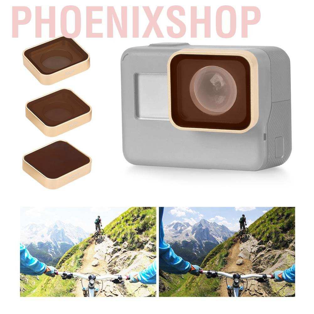 Phoenixshop Lens filter  aluminum alloy + ND optical glass lens kit ND4/8/16 with storage box for sports camer