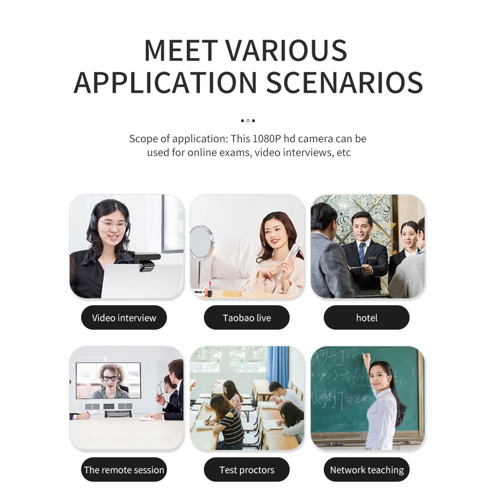 Webcam 1080p Có Thể Điều Chỉnh Độ Sáng Tích Hợp Micro Tiện Dụng Cho Máy Tính | BigBuy360 - bigbuy360.vn