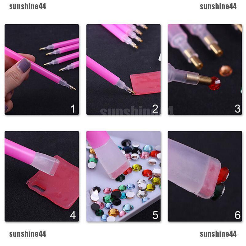 Set 5 Bút Hai Đầu Đính Đá Trang Trí Móng Nghệ Thuật