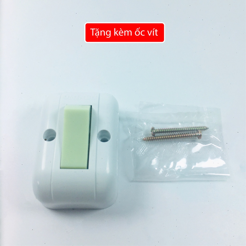 Công tắc điện công tắc rùa OMINSU có phím dạ quang dùng cực đúc nối dây