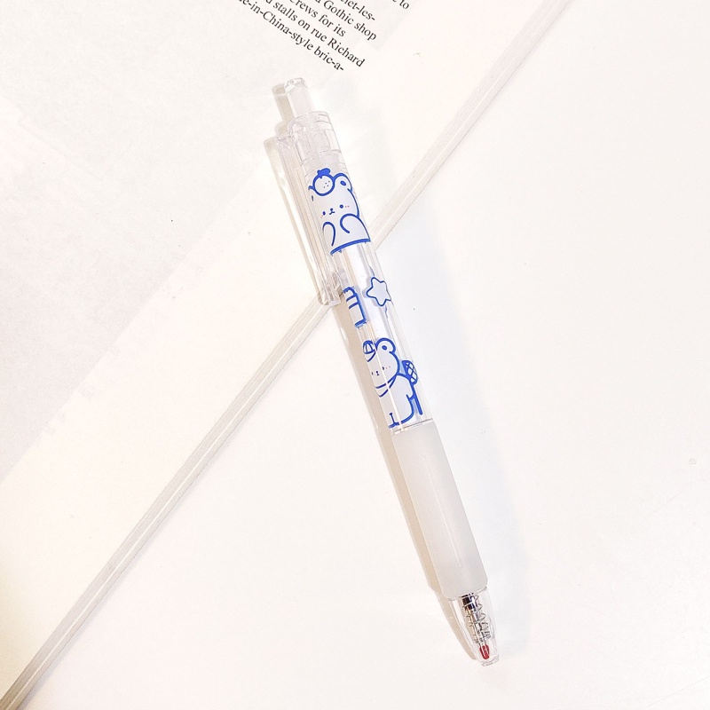 Set 6 Bút Mực Gel Mực Đen / Trong Suốt Dùng Viết Ghi Chú Tại Nhà