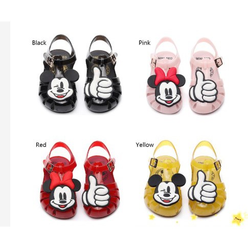 Giày Búp Bê Đính Nơ Mickey Cho Bé Gái