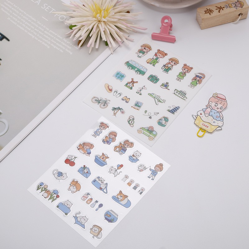 Bộ sticker/ Hình dán Họa Tiết Em Bé Dễ Thương (45 Hình)