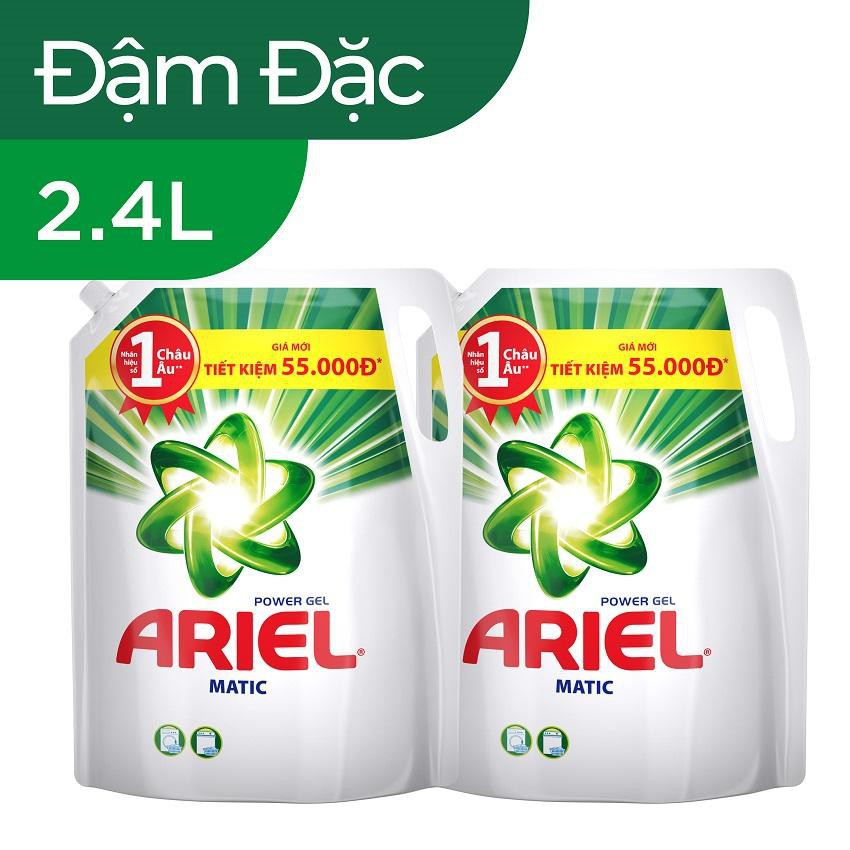 Combo 2 nước giặt Ariel đậm đặc túi 2,4kg