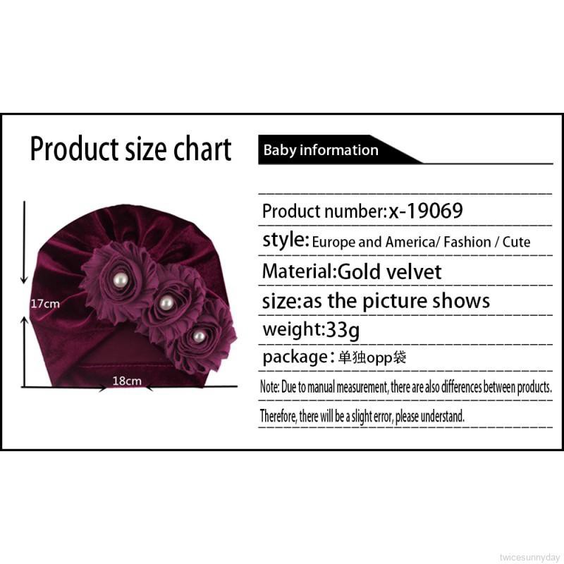 Mũ trùm đầu turban cho bé gái