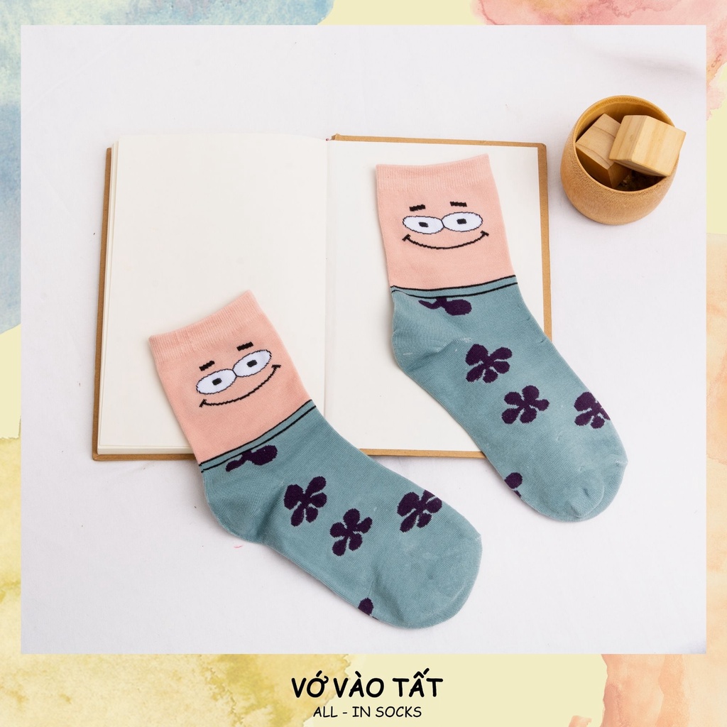 TẤT VỚ UNISEX NAM NỮ CỔ CAO HOẠT HÌNH BỌT BIỂN