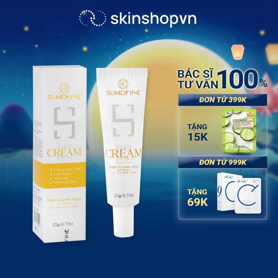 Kem làm giảm vết thâm nám - Trắng da Sumdfine White cream Dark Spot 20g Arbutin 5% 20g - BS Nguyễn Đình Trung