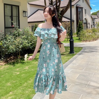 Đầm kelly - đầm bẹt vai đuối cá