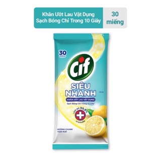 Khăn ướt CIF lau vật dụng siêu nhanh trong 10 giây
