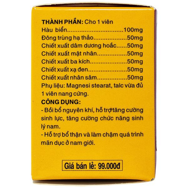 Đại Lực Thần 2 Viên – Hỗ trợ tăng cường chức năng sinh lý nam, bổ thận và làm chậm quá trình mãn dục ở nam giới