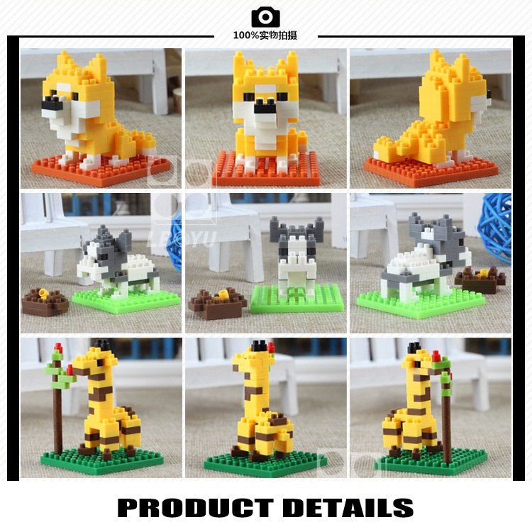 khối xây dựng nano Bộ Đồ Chơi Lắp Ráp Con hươu cao cổ Chó Corgi Mô Hình Động Vật Trong Sở Thú Dành Cho Trẻ Em Quà tặng