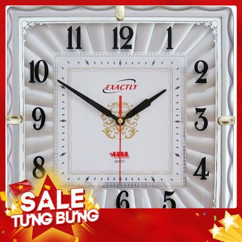 (Chỉ 99K) Đồng Hồ treo Tường Kim Nhảy Thời Trang Vuông máy treo tường trang trí (Bạc) - U10 - Hàng nhập khẩu