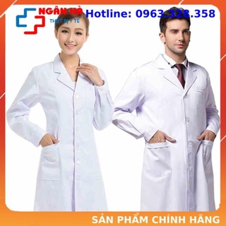 Áo blue trắng, áo choàng bác sĩ dài, ngắn tay