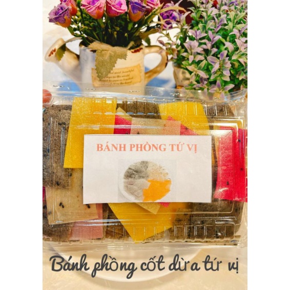 Bánh phồng cốt dừa trái cây tứ vị thơm béo, không ngán (500g)