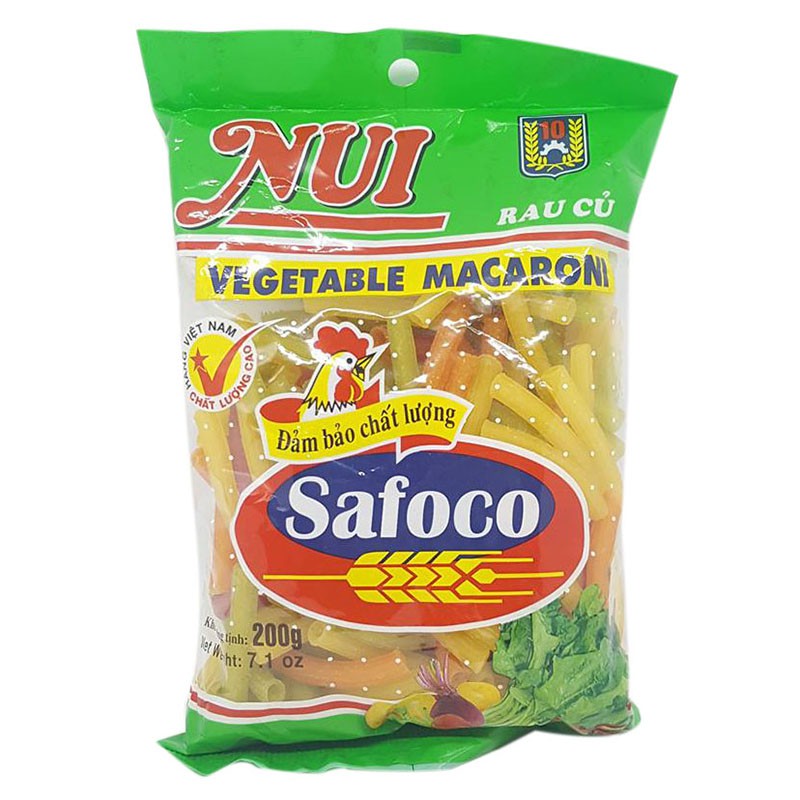 Nui ống rau củ Safoco 200g