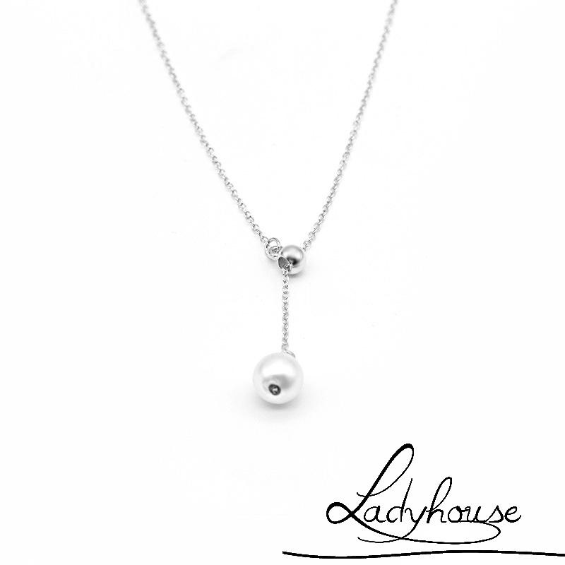 Vòng cổ Mặt Ngọc Trai Nhân Tạo Bằng Hợp Kim Dành Cho Nữ