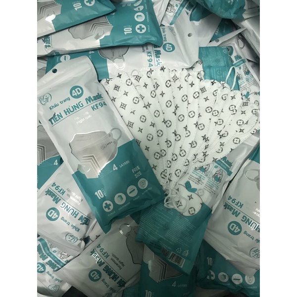  sét 50 chiếc khẩu trang 4d kf94 hình hoạ tiêt LV | BigBuy360 - bigbuy360.vn